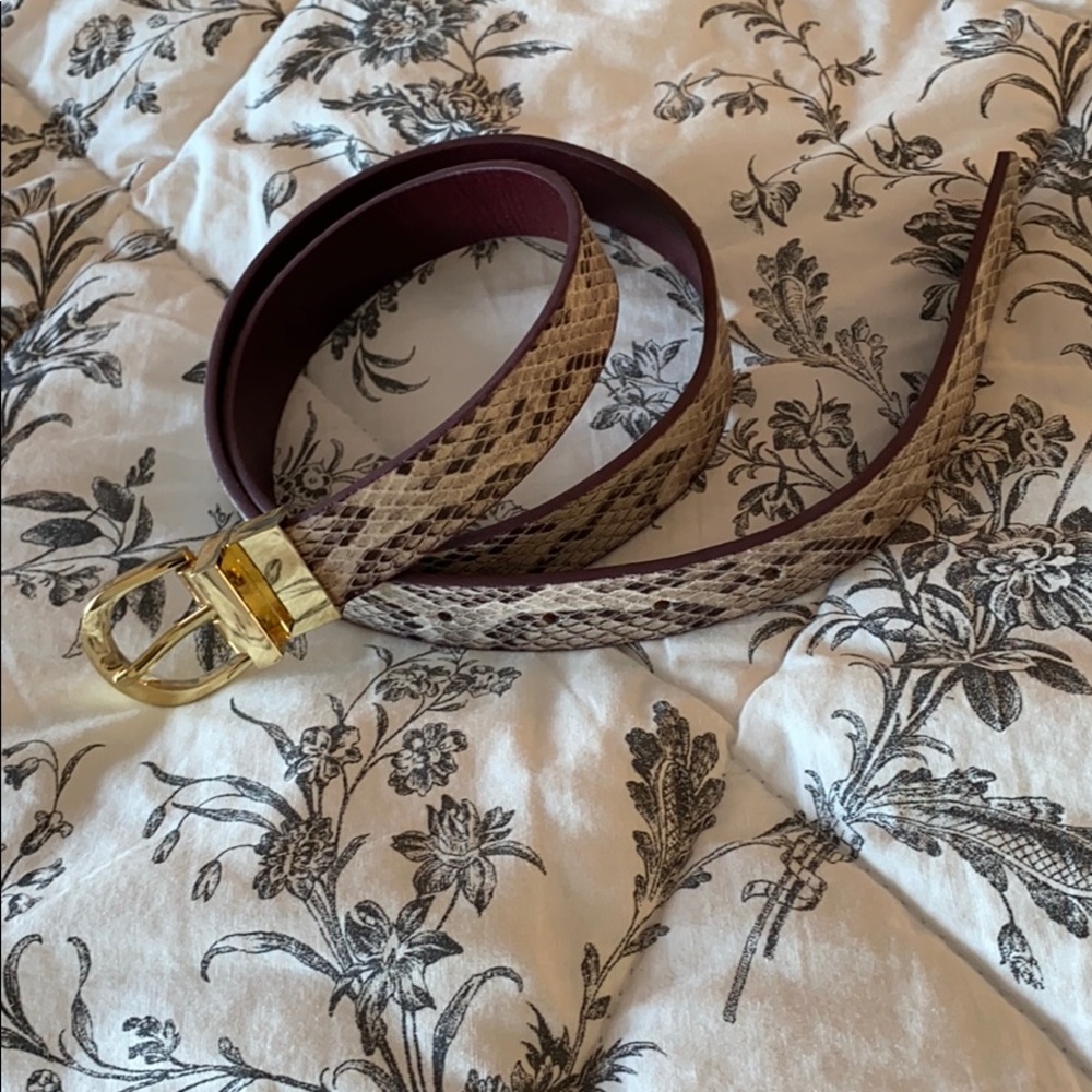 Loft Revirsable snake and maroon belt. Size medium